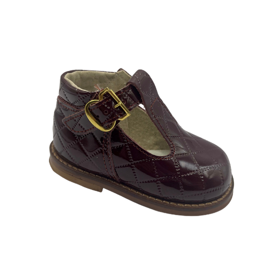 BABY GIRL BURGUNDY PATENT