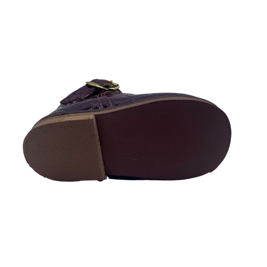 BABY GIRL BURGUNDY PATENT